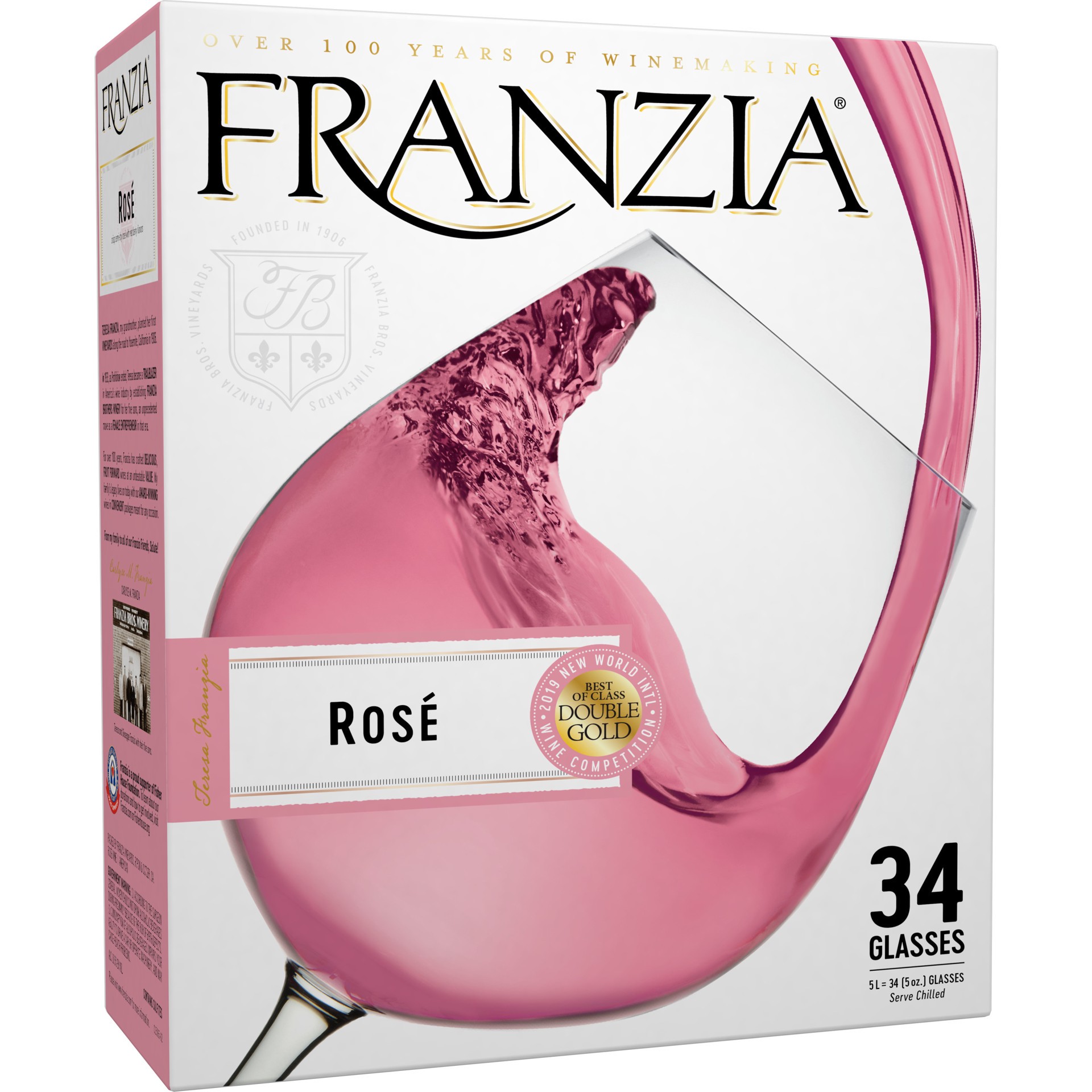 slide 1 of 4, Franzia Rosé Pink Wine - 5 Liter, 5 liter