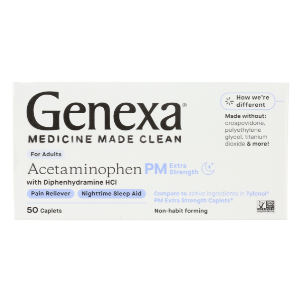 slide 1 of 1, Genexa Pm Extra Strength Acetaminophen, 50 ct