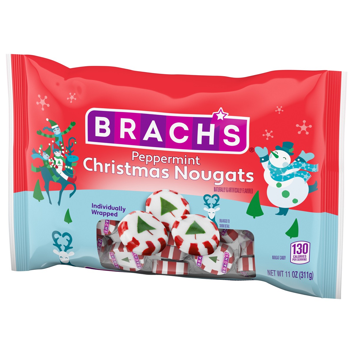 slide 3 of 9, Brach's 03690 157052 Peppermint Nougats LDB 11 oz, 11 oz