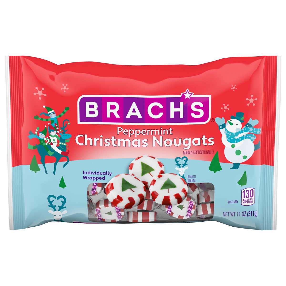 slide 1 of 9, Brach's 03690 157052 Peppermint Nougats LDB 11 oz, 11 oz