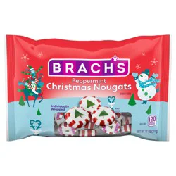 Brach's Peppermint Christmas Nougats 11 Ounce Laydown