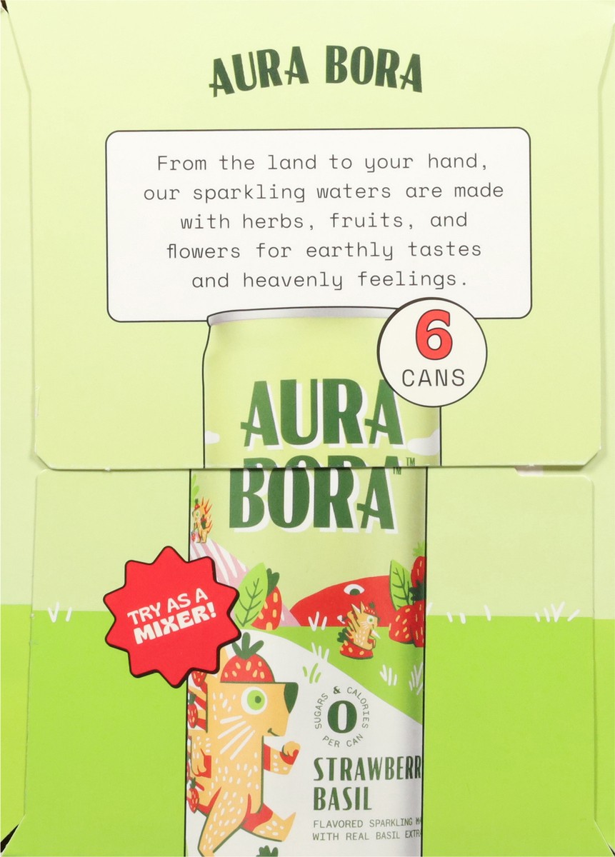 slide 2 of 14, Aura Bora Basil Berry Herbal Sparkling Water- 6 ct, 12 fl oz