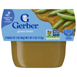 Gerber 1st Foods Natural for Baby Green Bean Baby Food, 2-2 oz. Tubs