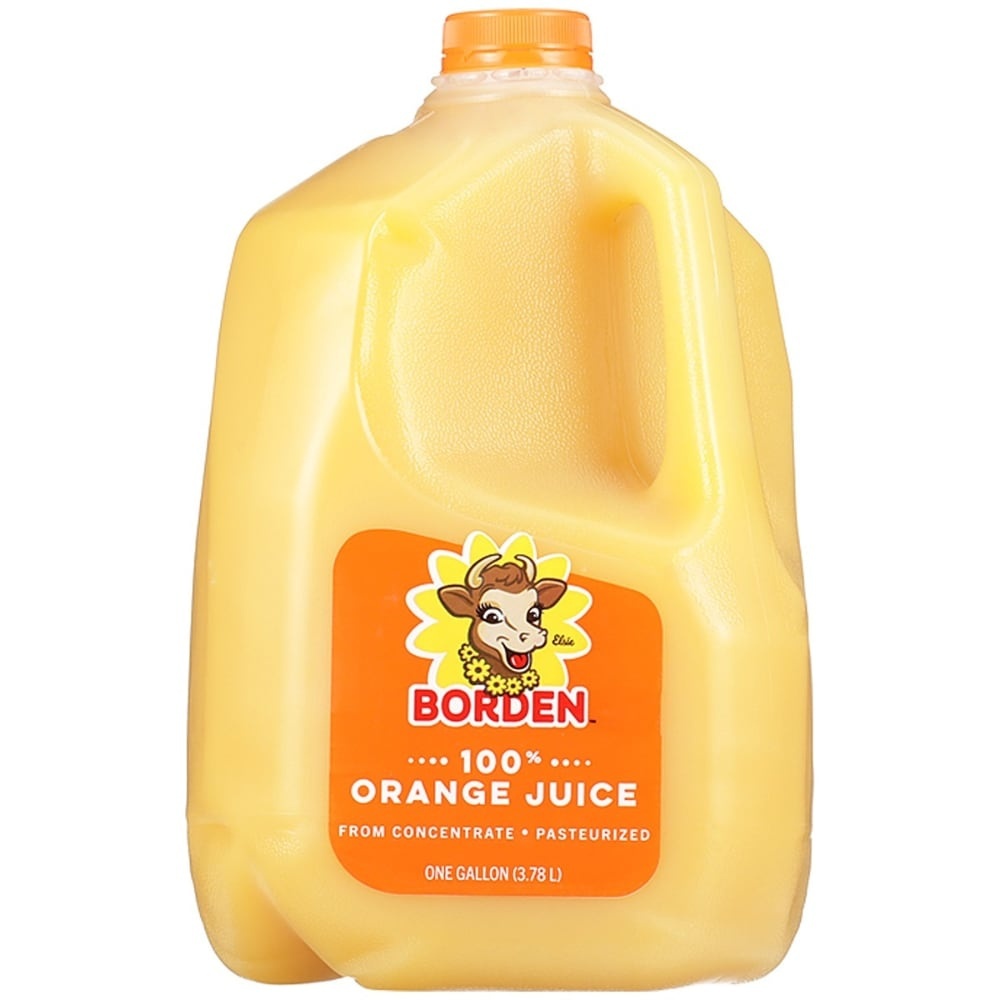 slide 1 of 1, Borden Orange Juice Gallon, 128 oz