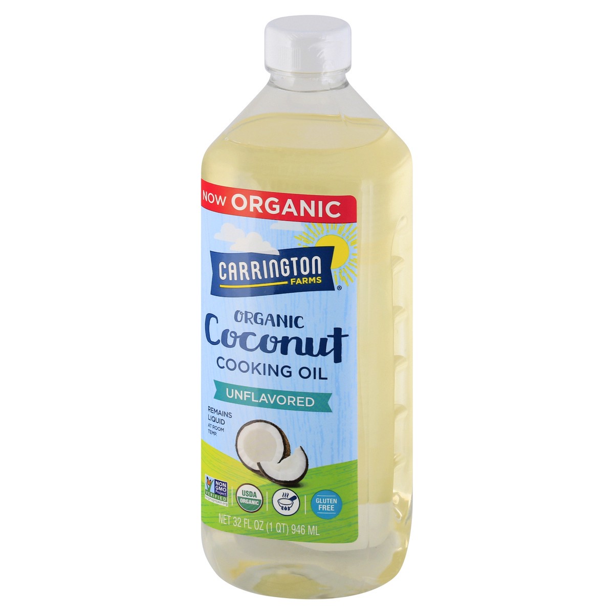 slide 3 of 9, Carrington Farms Cooking Oil, Organic, Coconut, Unflavored, 32 oz