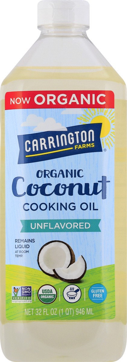 slide 6 of 9, Carrington Farms Cooking Oil, Organic, Coconut, Unflavored, 32 oz