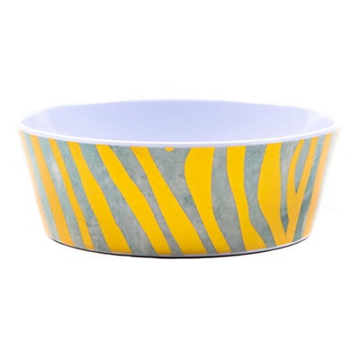 slide 1 of 1, Woof and Whiskers Melamine Pet Bowl Golden Zebra, 1 ct