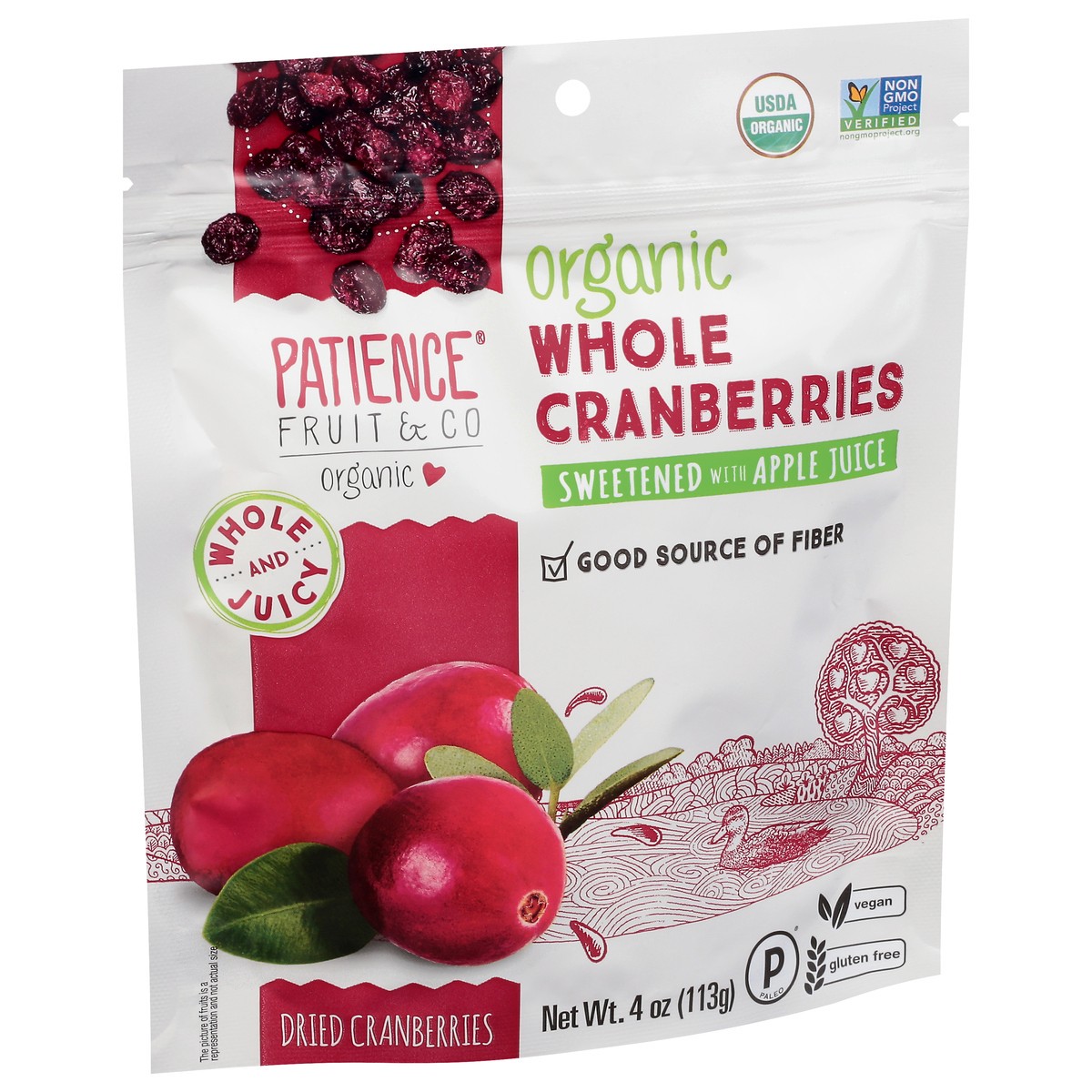 slide 3 of 9, Patience Fruit & Co Patience Fruit Organic Dried Cranberrys, 4 oz