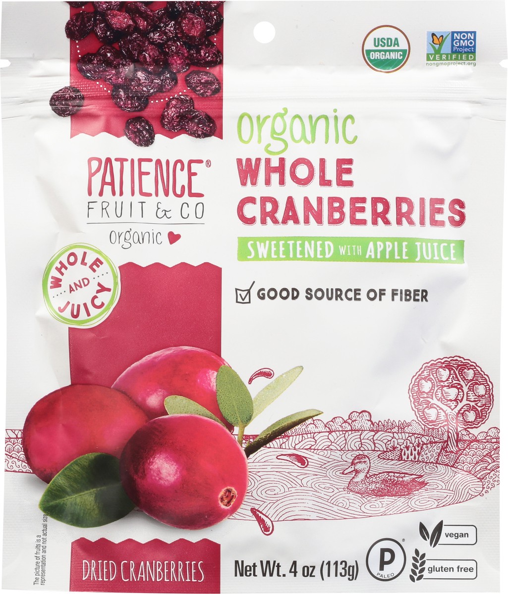 slide 5 of 9, Patience Fruit & Co Patience Fruit Organic Dried Cranberrys, 4 oz