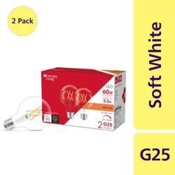 Everyday Living 5.5Watt, 60Watt Replacement G25 Led Light Bulbs