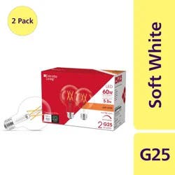 Everyday Living 5.5Watt, 60Watt Replacement G25 Led Light Bulbs