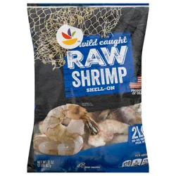 Wild Caught Raw Shell-On Shrimp 16-20 ct per lb Frozen