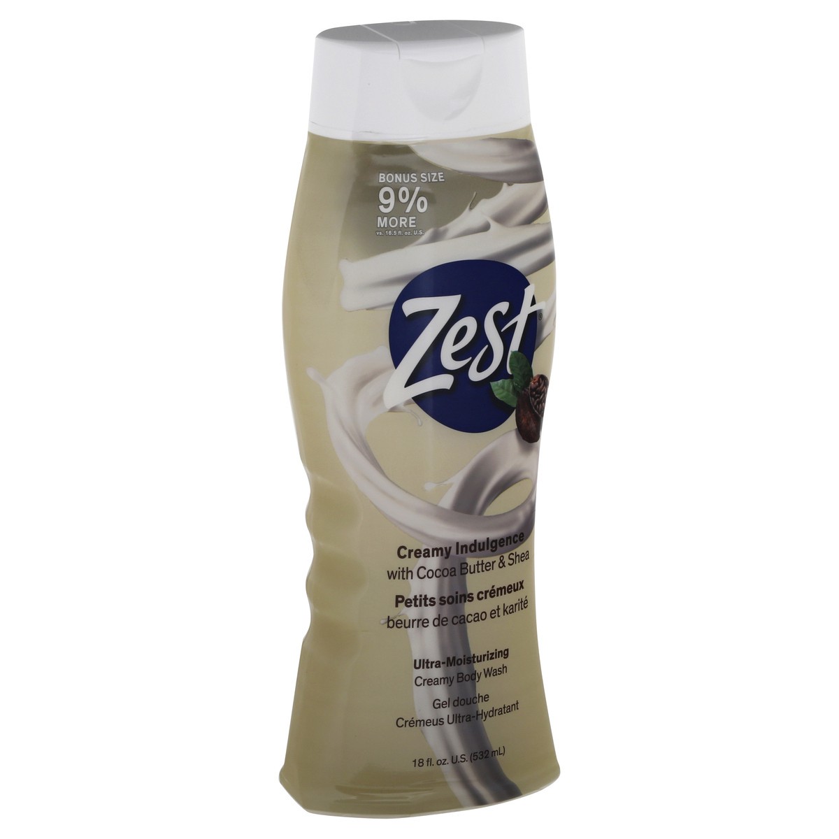 slide 2 of 9, Zest Body Wash Cocoa Shea, 16.5 fl oz