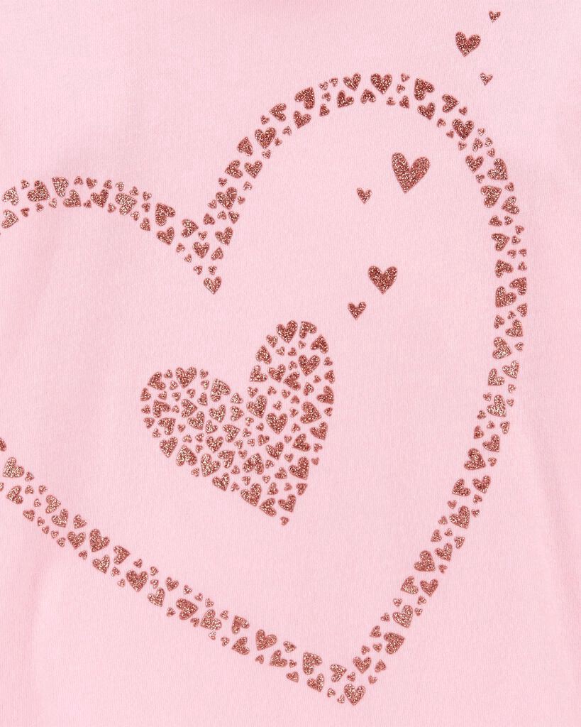 slide 2 of 2, Carter's Kid Heart Long-Sleeve Graphic Tee Pink L, 1 ct