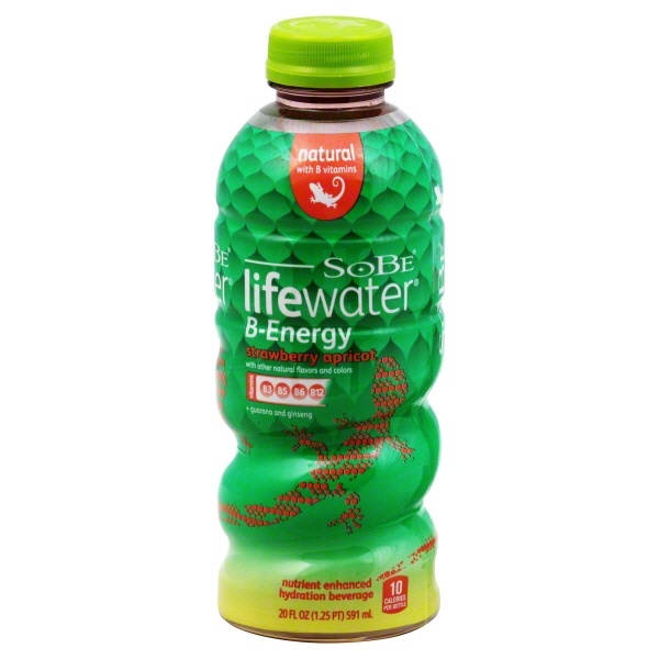 slide 1 of 1, SoBe Lifewater B-Energy Strawberry Apricot, 20 fl oz