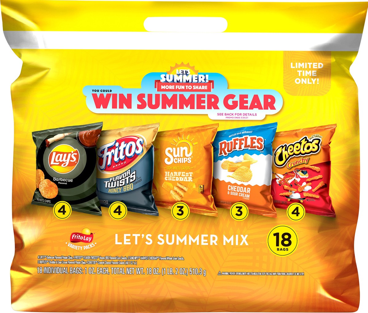Frito-Lay Variety Packs Let's Summer Mix Snacks - 18 ct | Shipt