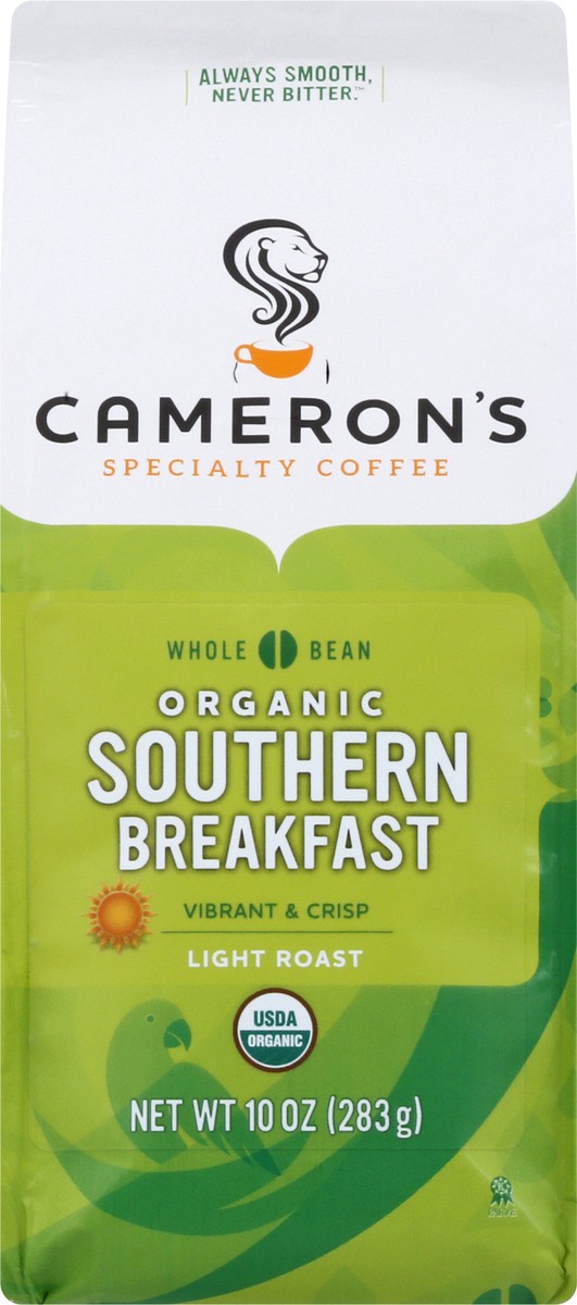 slide 2 of 12, Cameron's Organic Whole Bean Light Roast Southern Breakfast Coffee 10 oz, 10 oz