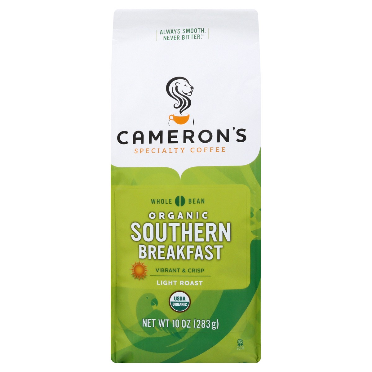 slide 12 of 12, Cameron's Organic Whole Bean Light Roast Southern Breakfast Coffee 10 oz, 10 oz