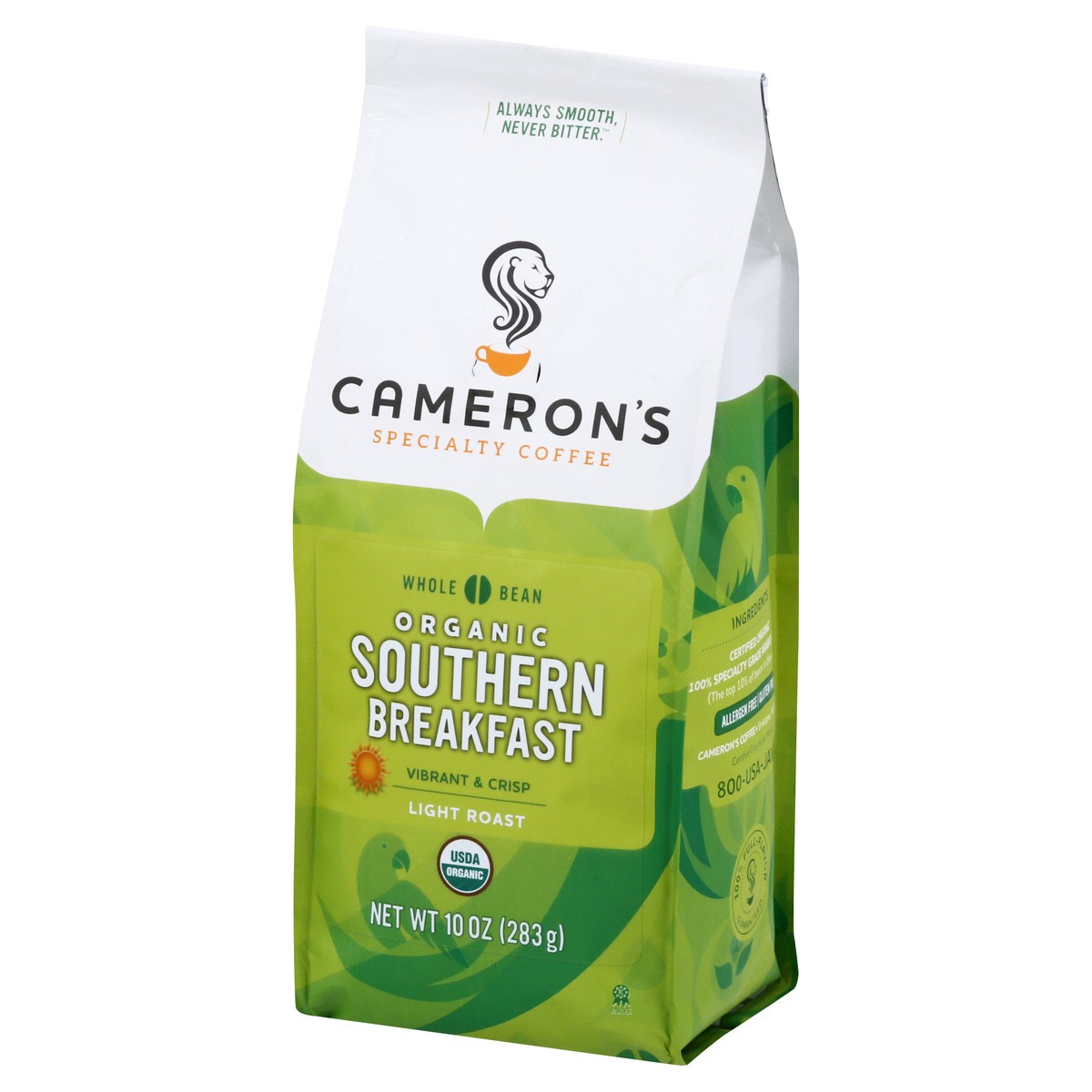 slide 7 of 12, Cameron's Organic Whole Bean Light Roast Southern Breakfast Coffee 10 oz, 10 oz