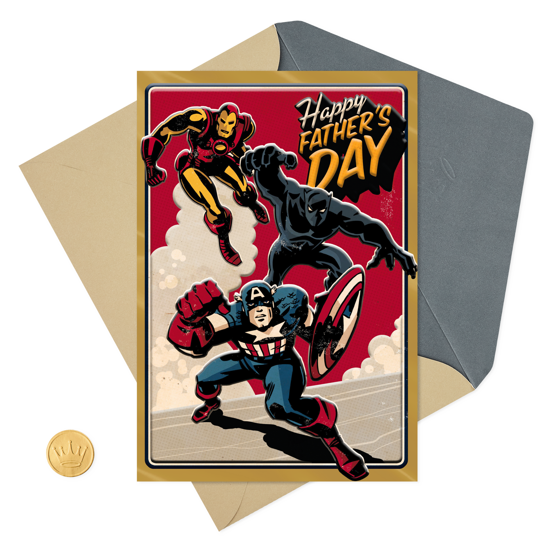 slide 2 of 5, Hallmark Fathers Day Card (Vintage Avengers), 1 ct