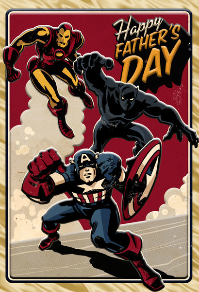 slide 3 of 5, Hallmark Fathers Day Card (Vintage Avengers), 1 ct