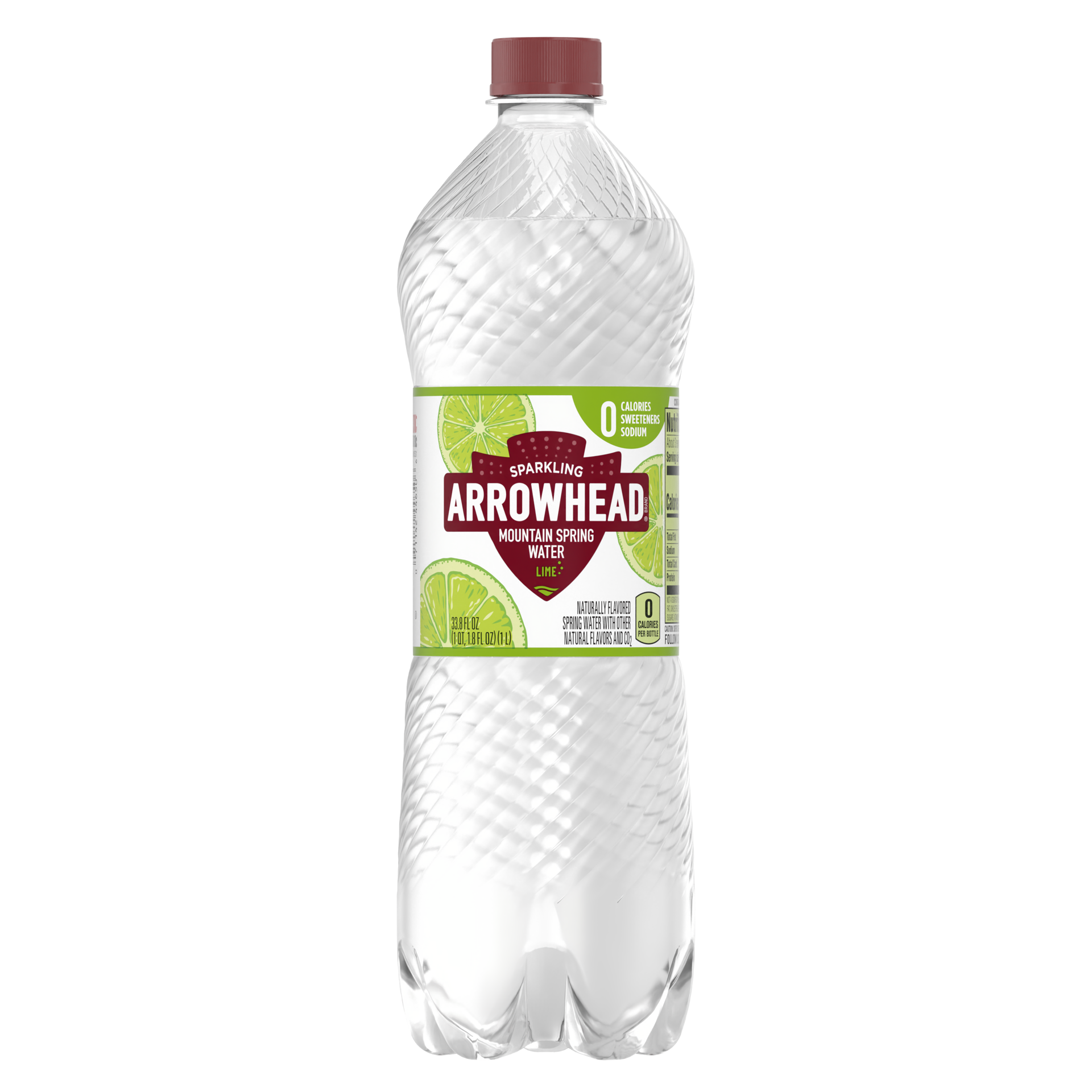 slide 1 of 4, Arrowhead Sparkling Arrowhead Spring Water Mountain Sparkling Zesty Lime- 33.8 fl oz, 33.8 oz