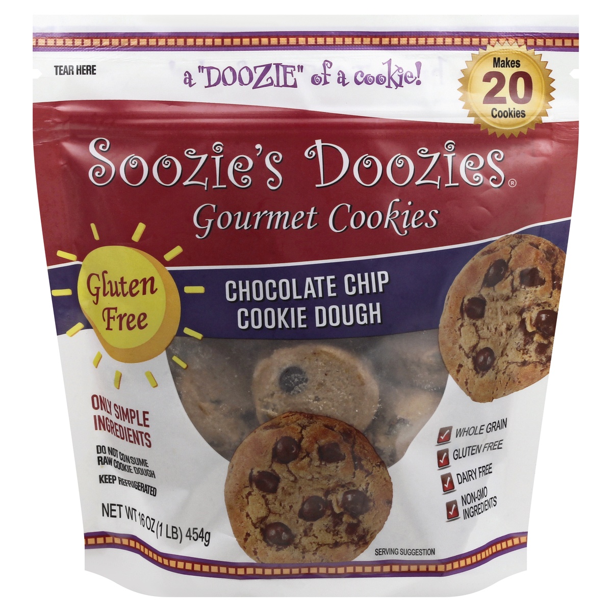 slide 1 of 2, Soozie's Doozies Gourmet Chocolate Chip Cookie Dough, 16 oz