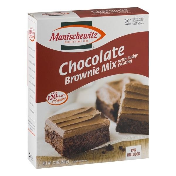 slide 1 of 1, Manischewitz Chocolate Brownie Mix With Fudge Frosting, 12 oz