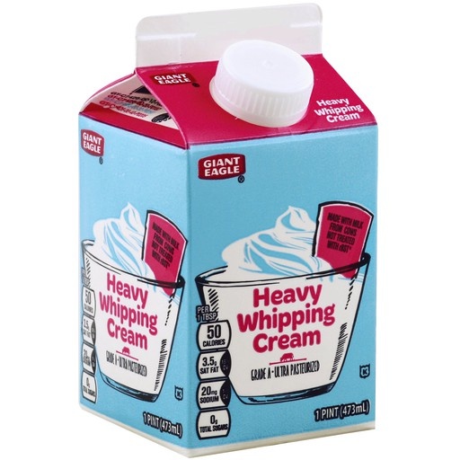 slide 1 of 1, Giant Eagle Heavy Whipping Cream, Grade A, Ultra Pasteurized, 16 oz