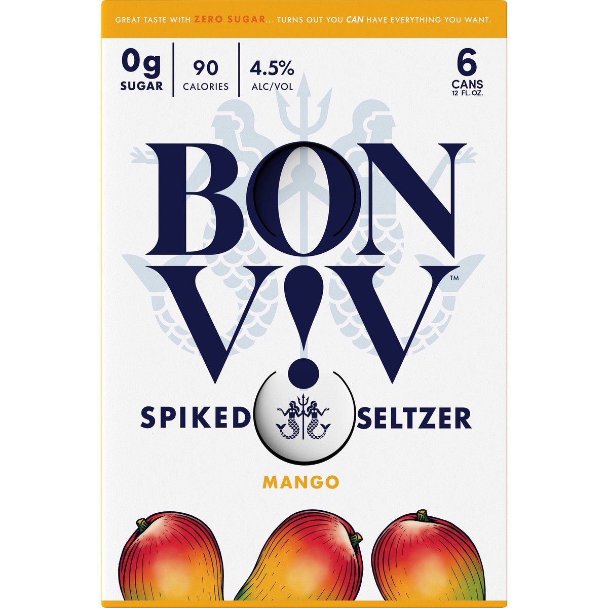 slide 3 of 6, Bon Viv Hard Seltzer Mango Alcoholic Seltzer, 12 fl oz