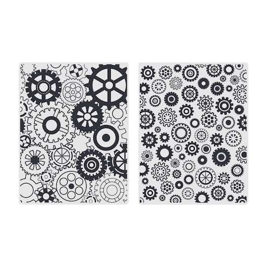 slide 1 of 5, Gears Embossing Folders Set By Recollections, 4.25 in x 5.5 in
