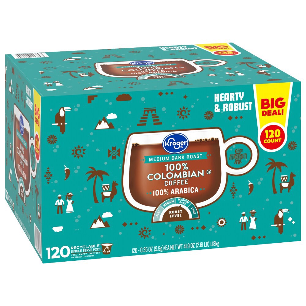 slide 2 of 6, Kroger 100% Colombian Coffee Single Serve Cups- 120 ct, 120 ct