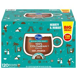 Kroger 100% Colombian Coffee Single Serve Cups- 120 ct