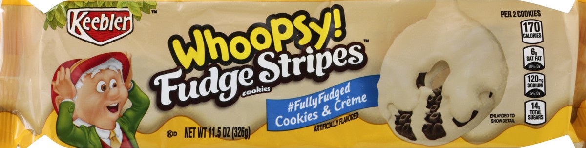 slide 4 of 6, Keebler Whoopsy! Fudge Stripes Cookies, 11.5 oz