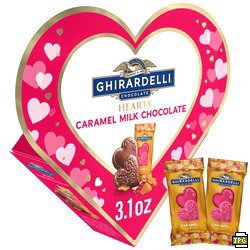 slide 1 of 1, Ghirardelli, Milk Chocolate Caramel Duet Hearts, Heart Gift Box, 3.1 Oz, 3.1 oz