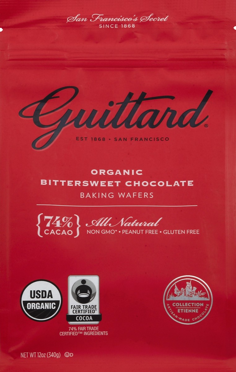 slide 4 of 4, Guittard Organic Bittersweet Chocolate Baking Wafers, 