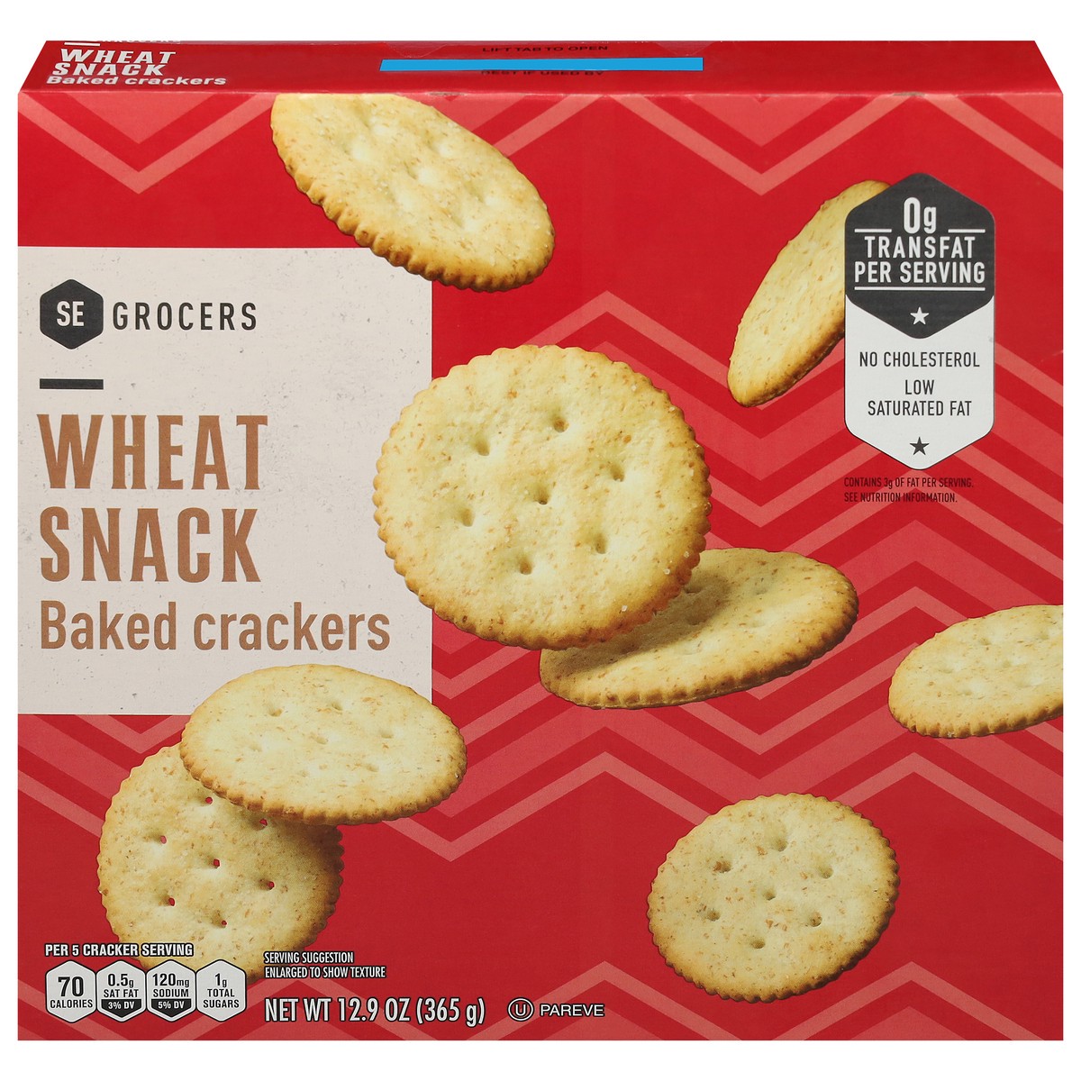 slide 1 of 1, SE Grocers Wheat Snack Baked Crackers, 12.9 oz