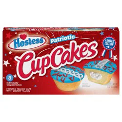HOSTESS Patriotic CupCakes, Limited Edition, Red White and Blue, 8 count, 11.57 oz