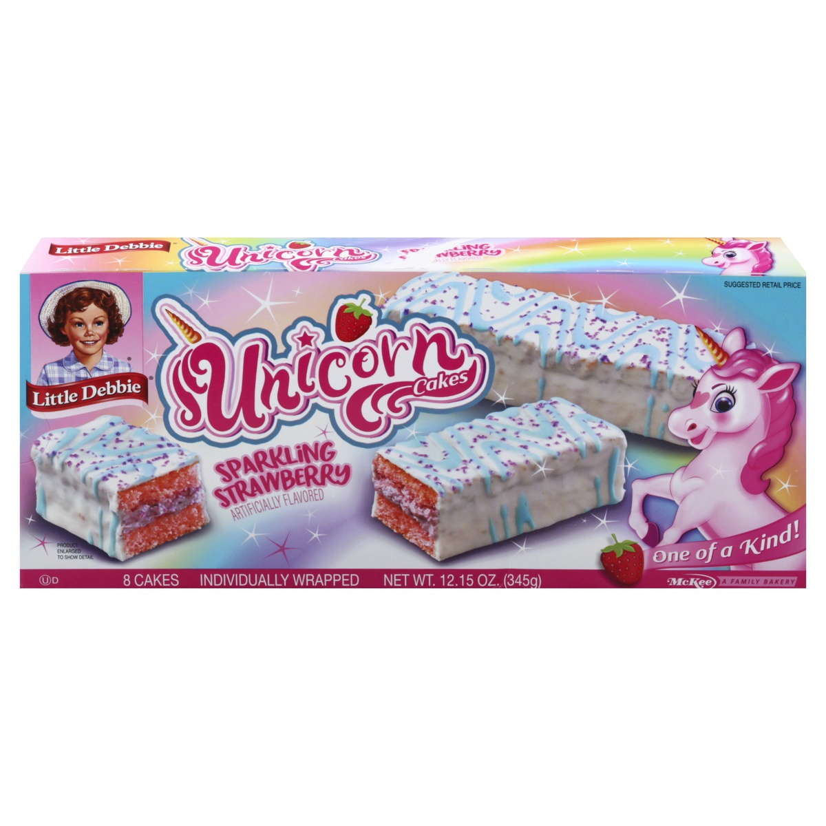 slide 1 of 1, Little Debbie Unicorn Cakes, 1 ct