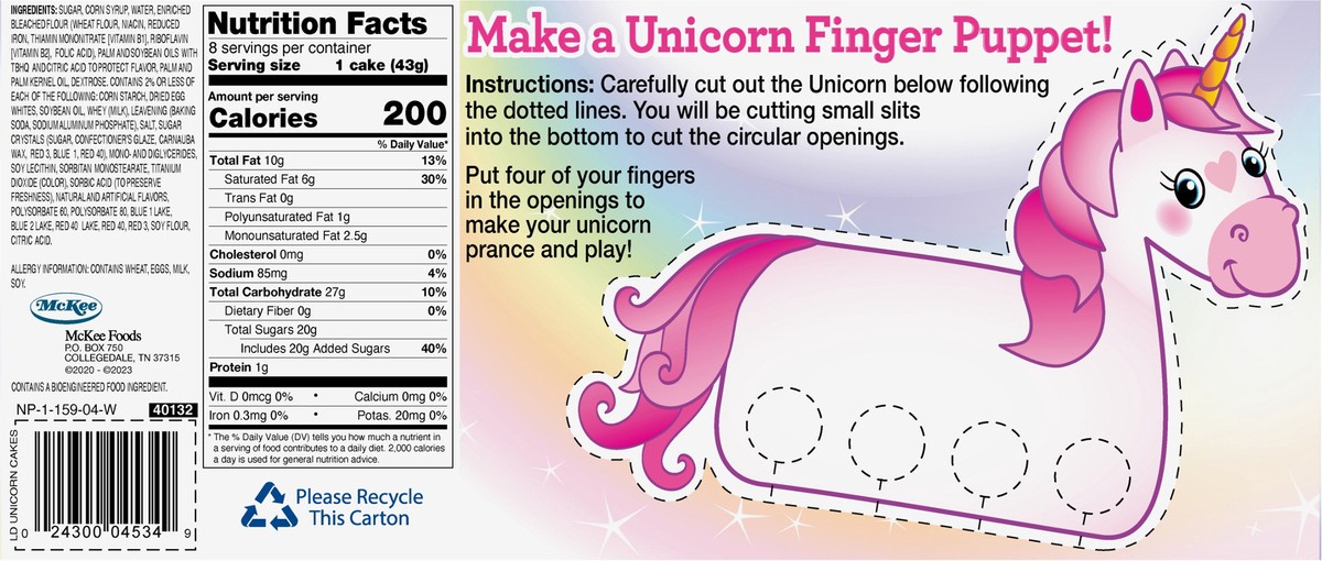 slide 6 of 11, Little Debbie Snack Cakes, Little Debbie Family Pack Unicorn Cakes - 8 ct, 8 ct