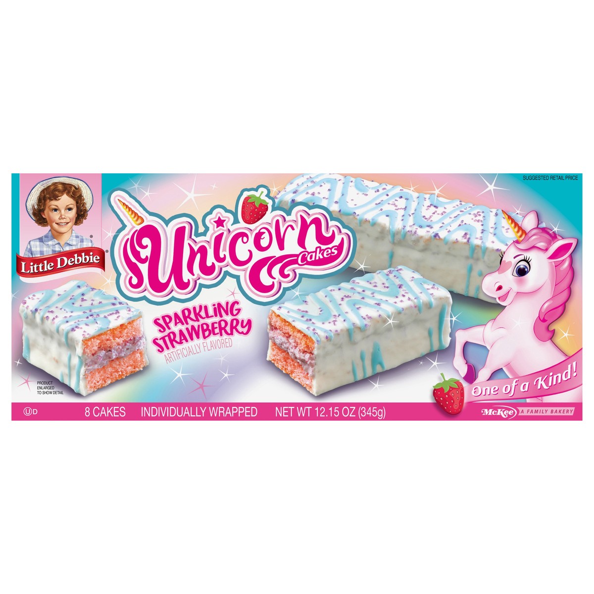 slide 9 of 11, Little Debbie Snack Cakes, Little Debbie Family Pack Unicorn Cakes - 8 ct, 8 ct