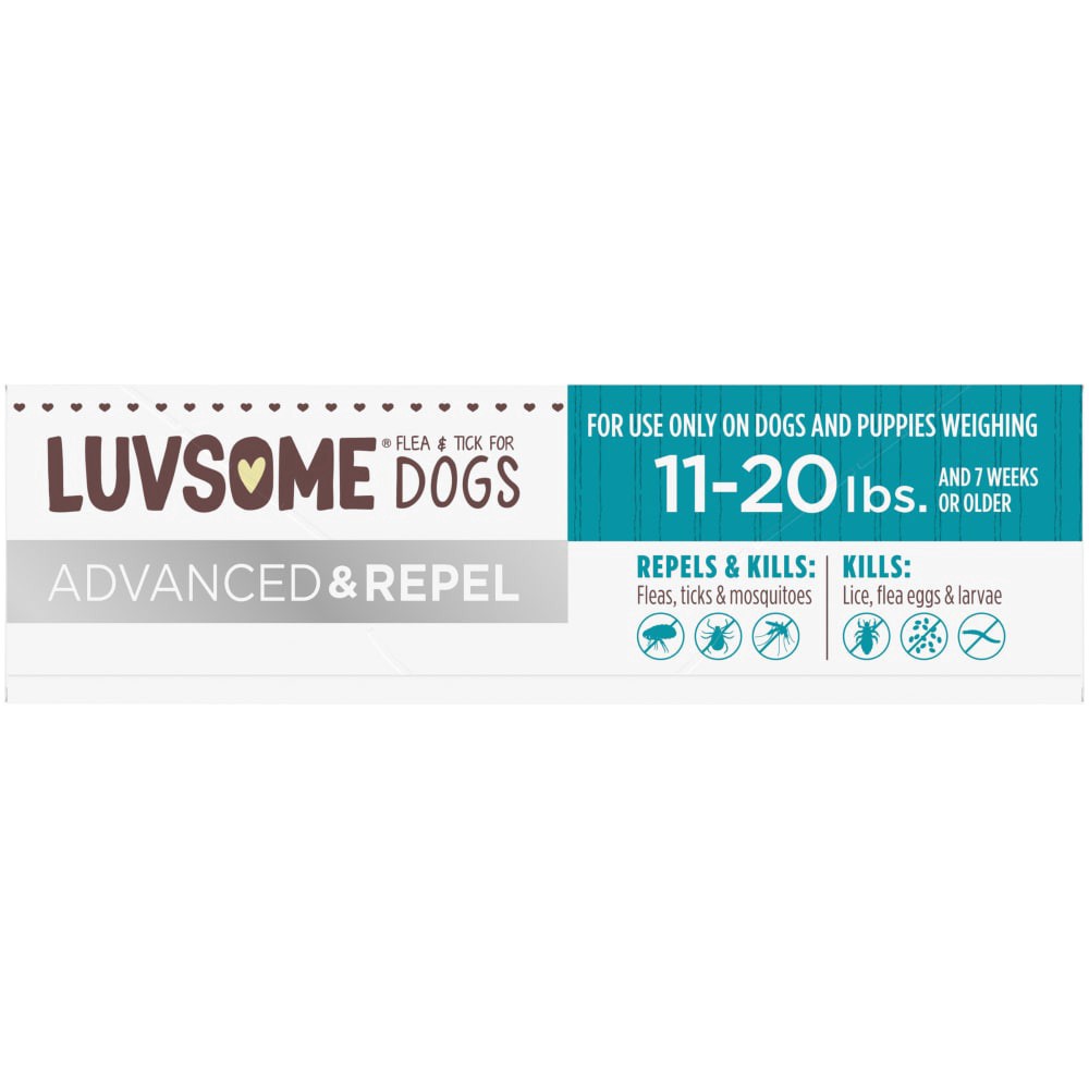 slide 3 of 5, Luvsome Advanced + Repel Flea & Tick Drops For Dogs, 4 ct