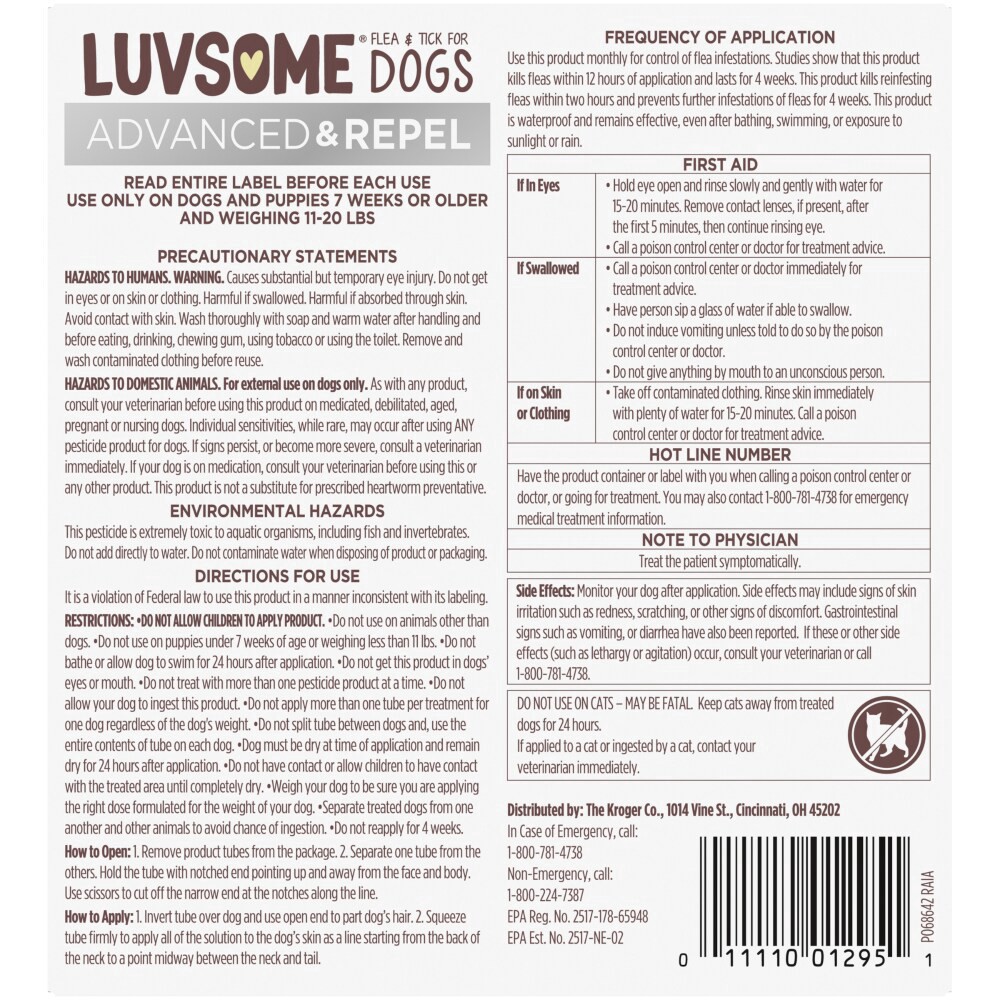 slide 5 of 5, Luvsome Advanced + Repel Flea & Tick Drops For Dogs, 4 ct