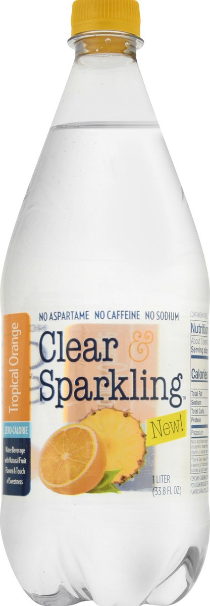 slide 3 of 13, Clear & Sparkling Tropical Orange Water Beverage - 1 l, 1 l