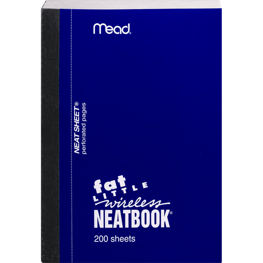 slide 2 of 8, Mead Fat Lil' Wireless Neatbook, Ruled Sheets, 200 ct