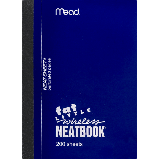 slide 4 of 8, Mead Fat Lil' Wireless Neatbook, Ruled Sheets, 200 ct