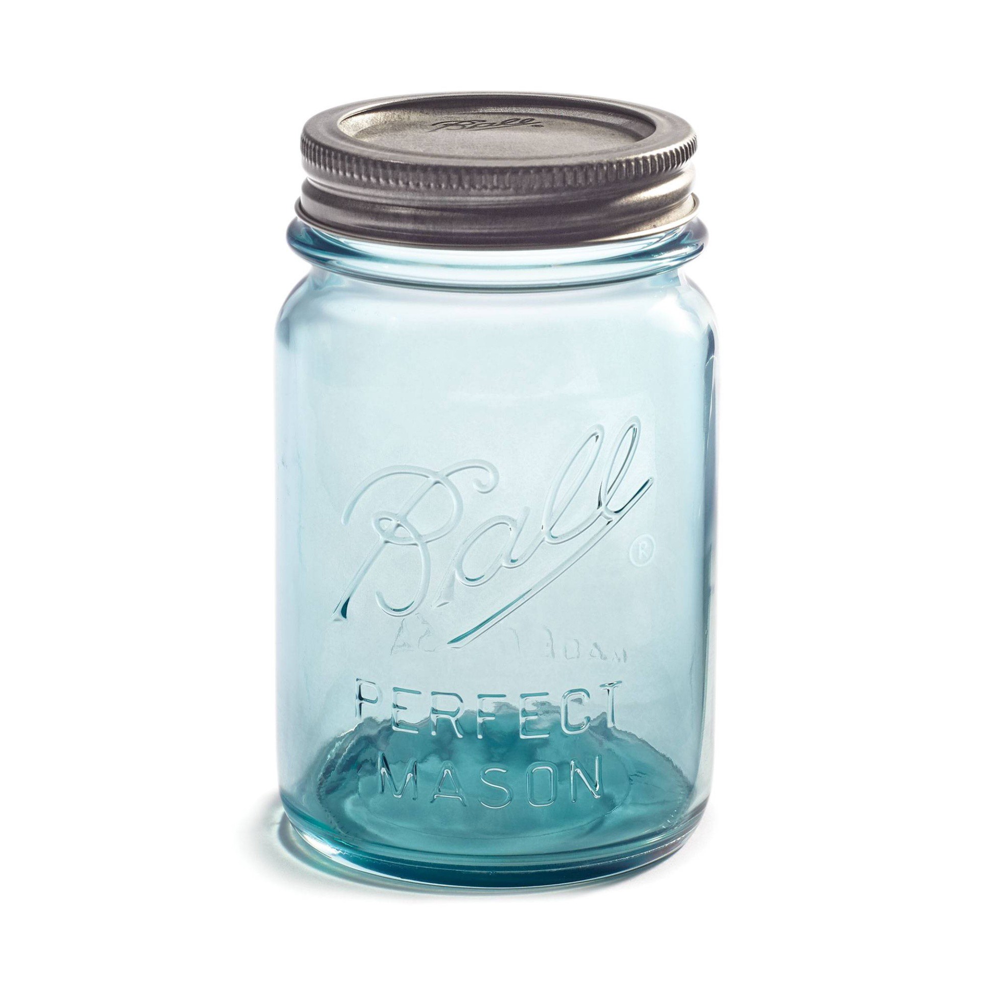 slide 1 of 3, Ball Collectors Edition Vintage Regular Mouth Mason Jars - Aqua, 4 ct