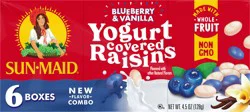 Sun-Maid Blueberry & Vanilla Yogurt Covered Raisins 6-Pack/.75oz Cartons