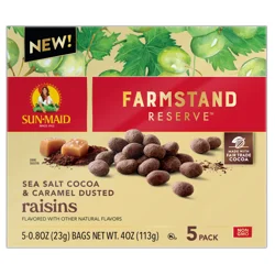 Sun-Maid Sea Salt Cocoa & Caramel Dusted Raisins 5-Count Box/.8oz Bag - 4 oz