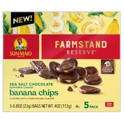 Sun-Maid Farmstand Reserve Sea Salt Chocolate Flavored Coated Banana Chips 5-Count Box / 0.8 oz Bag